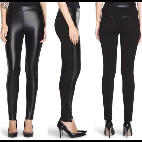 White House Black Market Pants - WHITE HOUSE BLACK MARKET SKINNY LEATHER LEGGINGS